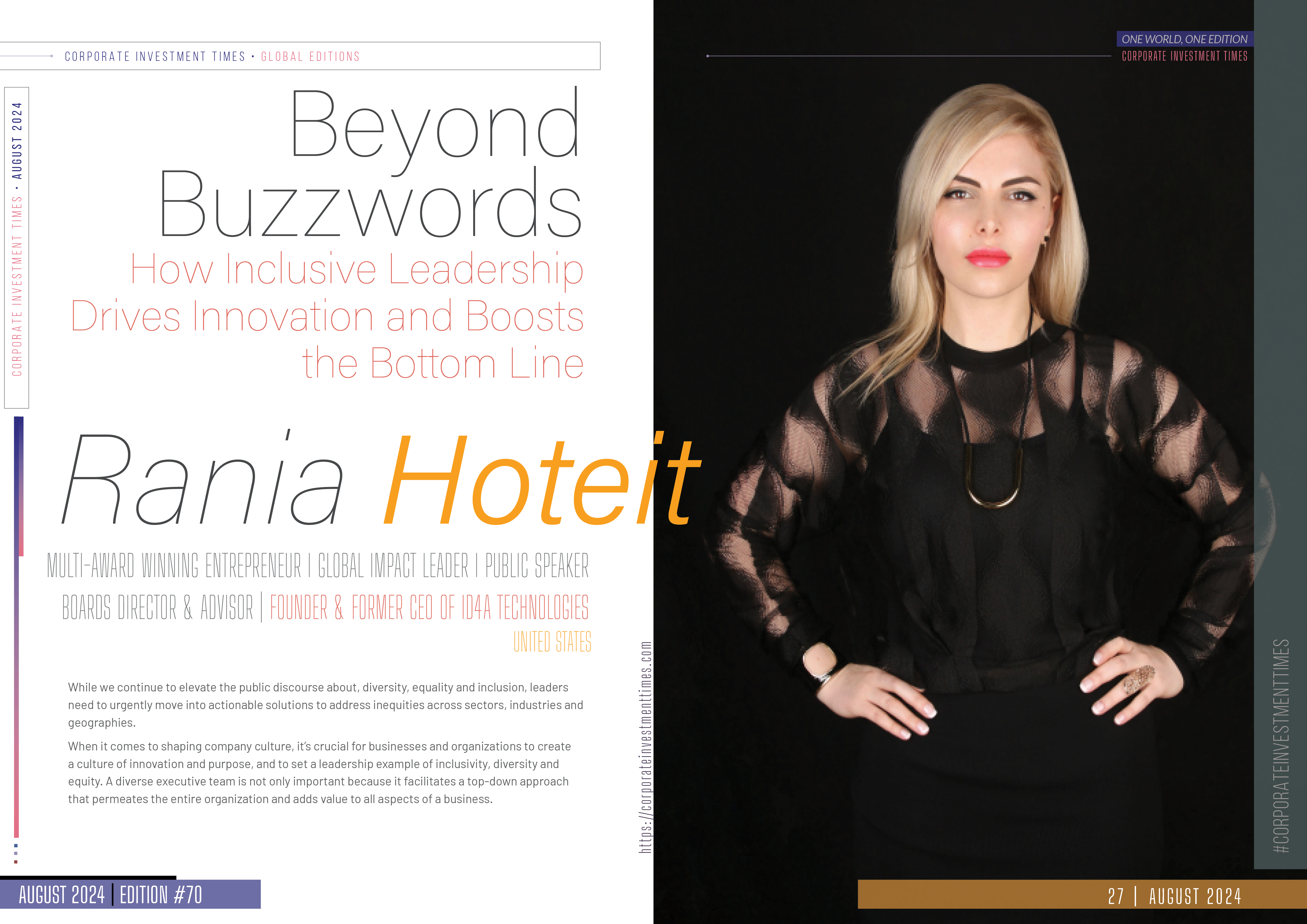 Beyond Buzzwords How Inclusive Leadership Drives Innovation and Boosts the Bottom Line - Rania Hoteit, Founder & Former CEO of ID4A Technologies United States